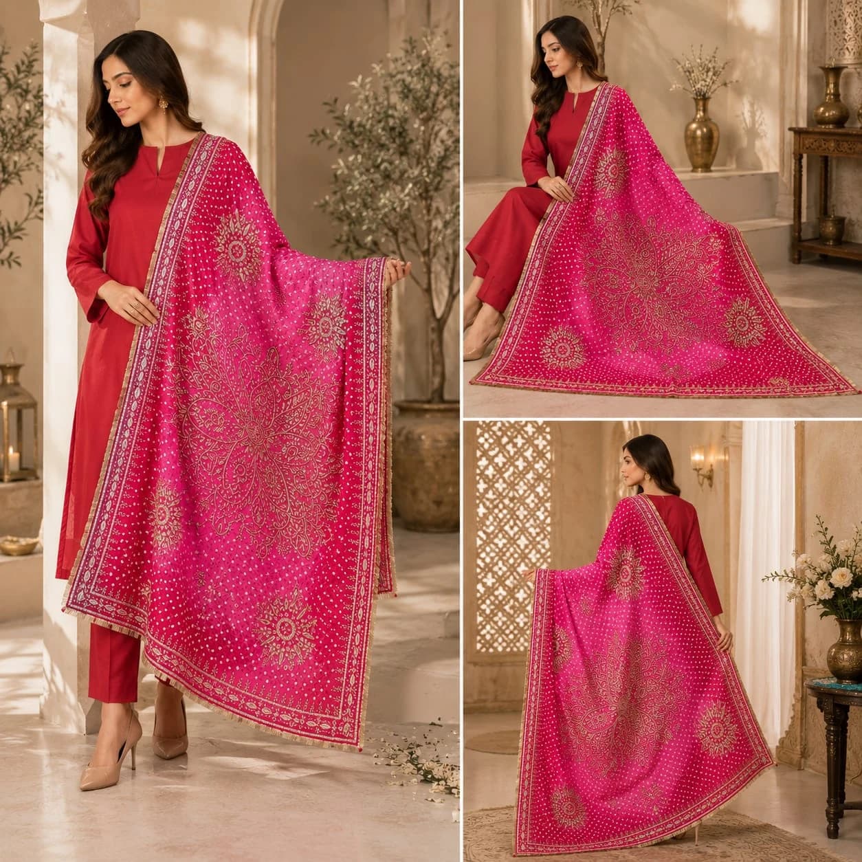Meher Evening Set — Muted rose, drawn close.