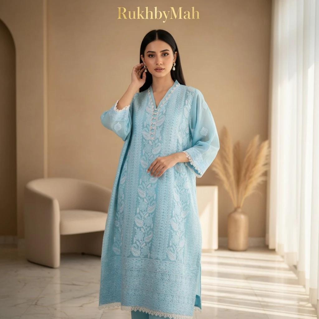 Pakistani embroidered Kurta Set
